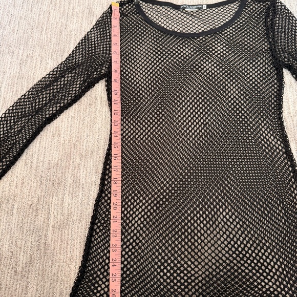 NWOT  DOLCE & GABBANA VTG 1990s Sheer Mesh 3/4 Sleeve Size 44  Goth - Picture 11 of 12